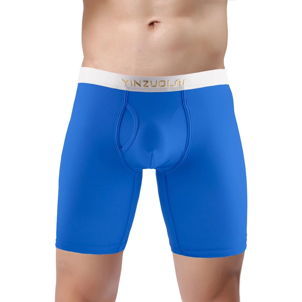 

Zonbailon Mens Anti-Chafing Support Pouch Boxer Briefs Underwear with Flap for Balls