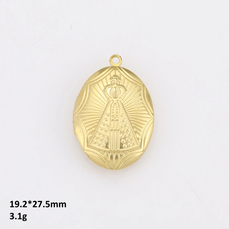 BoYuTe (50 Pieces/Lot) Oval Shaped Photo Locket Pendant Can Open Raw Brass Lockets Factory Wholesale Diy Jewelry Accessories