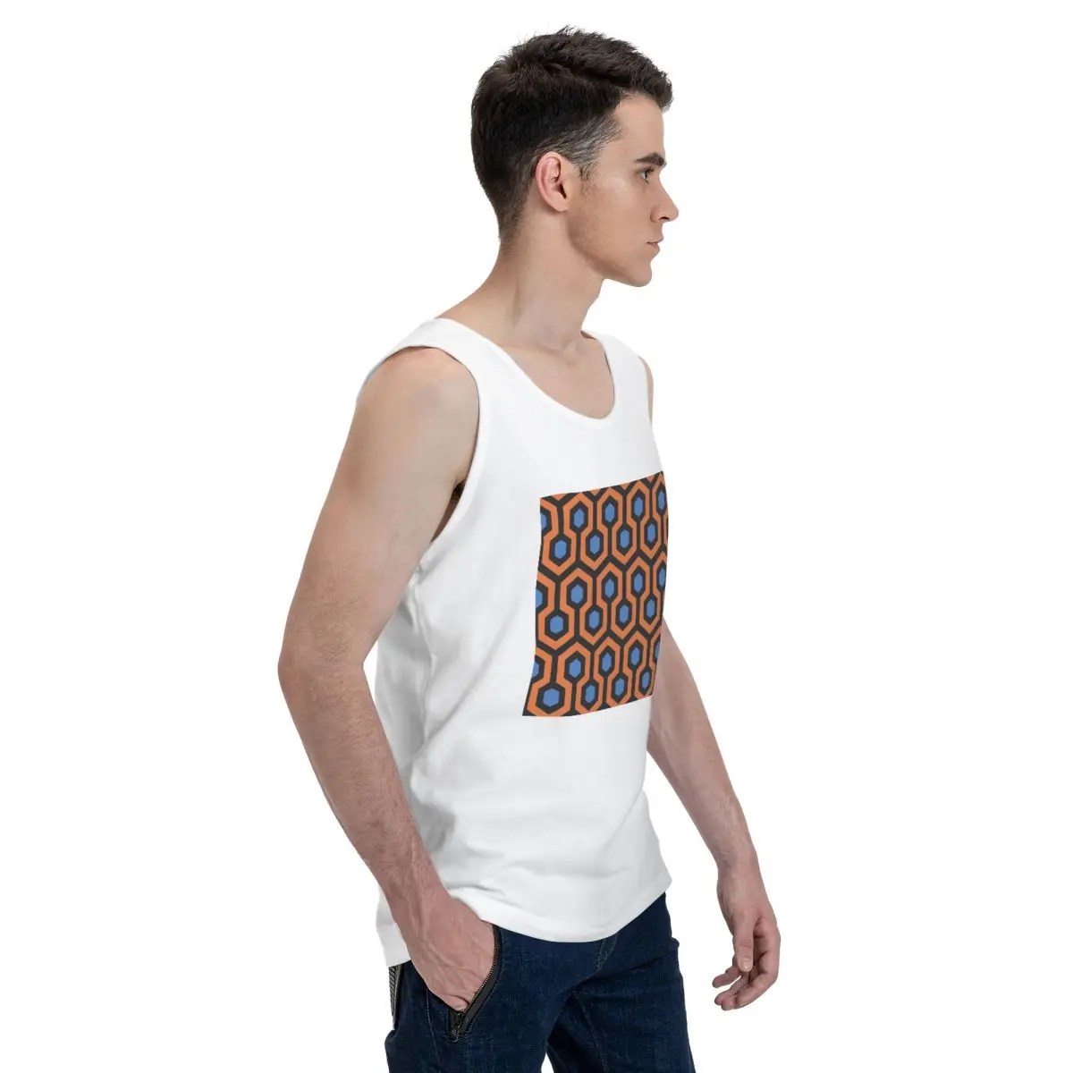 Overlook Hotel Carpet From The Shining PurpleGreen Men's Sweatshirt Vest Sleeveless Clothing Tees Men Tank Tops T-shirt