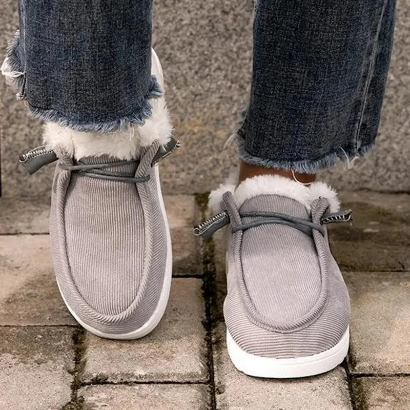 Zapatos de invierno de suela gruesa y piel gruesa para mantener el calor y cosida de talla grande para mujer