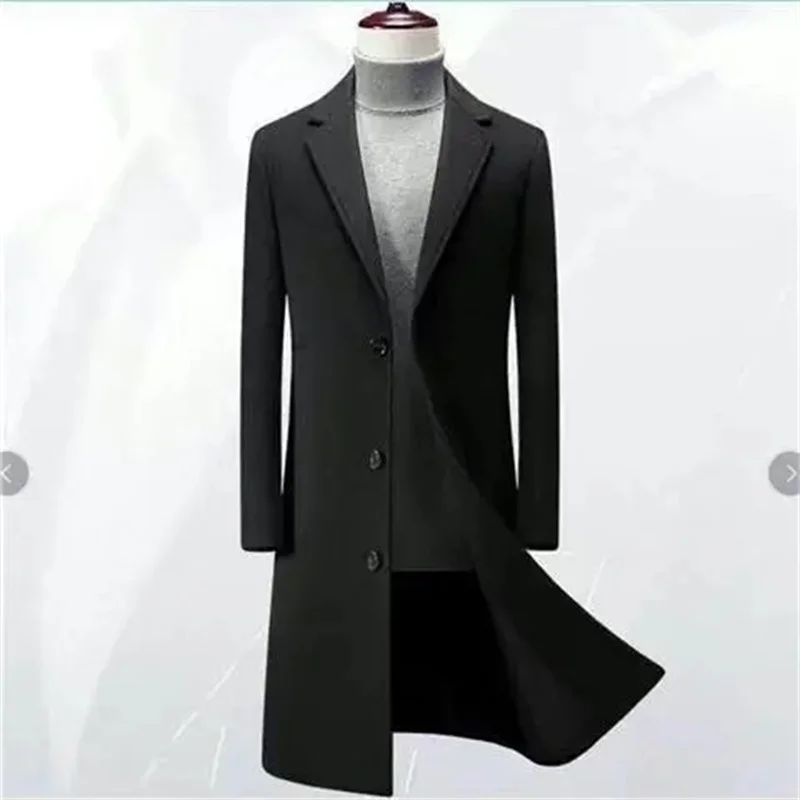 Windbreaker Men's Mid To Long Slim Fit Korean Version Autumn/winter 2025 New Woolen Coat Men's Autumn Trendy Woolen Coat
