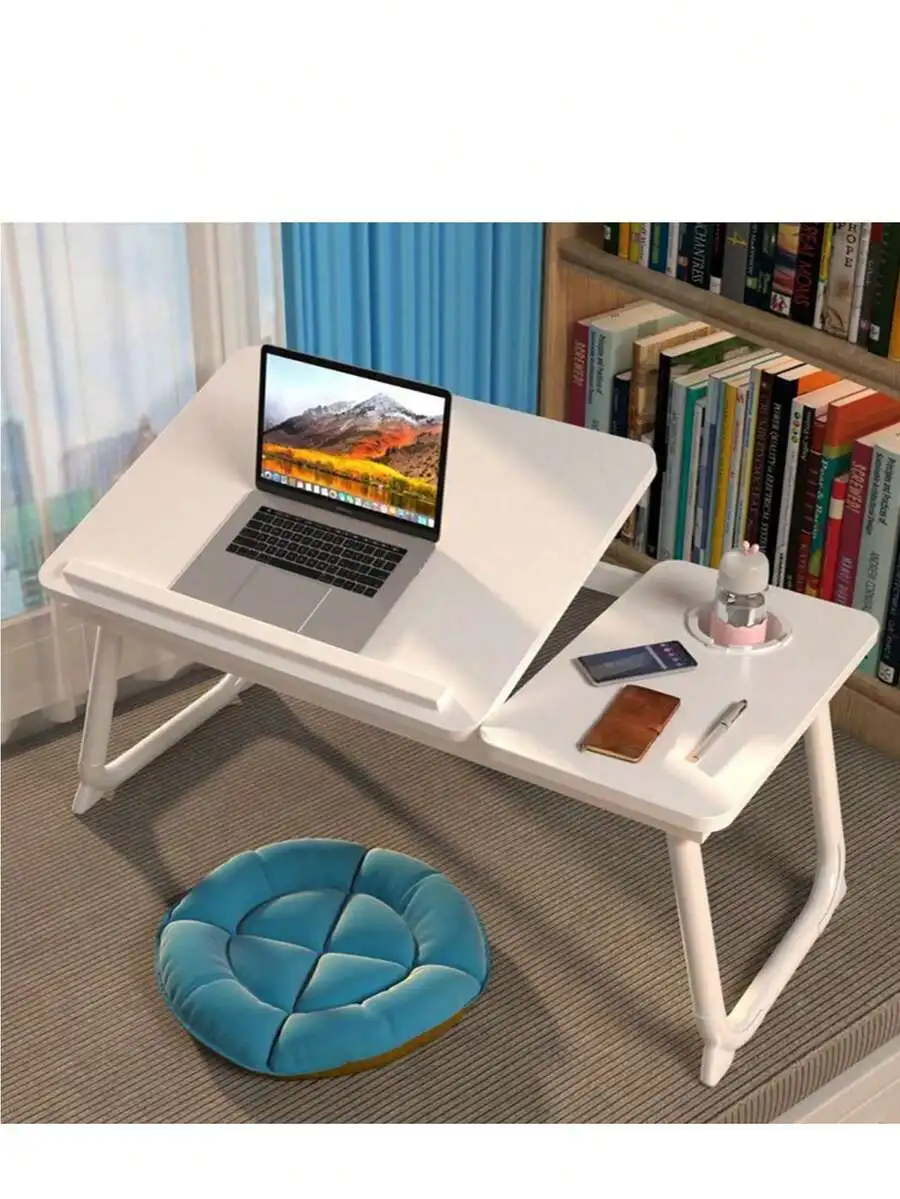 Folding Computer Desk, Portable Height-Adjustable Computer Desk for Home, Office, Bed, Sofa, Children's Study Desk