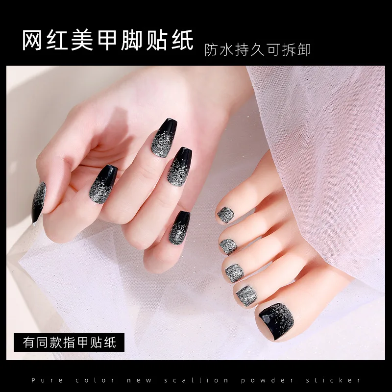 Top Nails New Top Nail Polish Film Toetop Nail Sticker Internet Celebrity Xiaohongshu Top Nail Sticker Solid Color Scallion