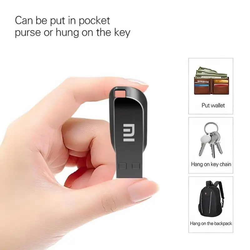 XIAOMI MIJIA 2TB Metal U Disk 2 IN 1 OTG 1024GB Flash Drive USB 3.1 512gb 1TB Pen Drives Memory Stick Type C Adapter Gifts New