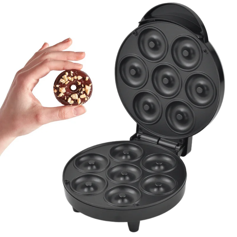 Electric 7 Holes Non-Stick Mini Waffle Donut Maker Adjustable Browning Control US Plug