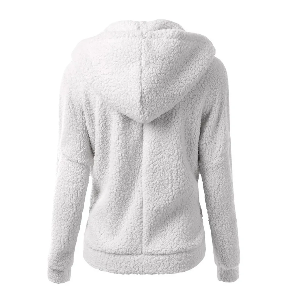 2024 Autumn Winter Warm Jacket Women hoodie Hooded Casual Female Hoodies Sweatershirt Zipper Coat Solid Soft Fleece Women Coat