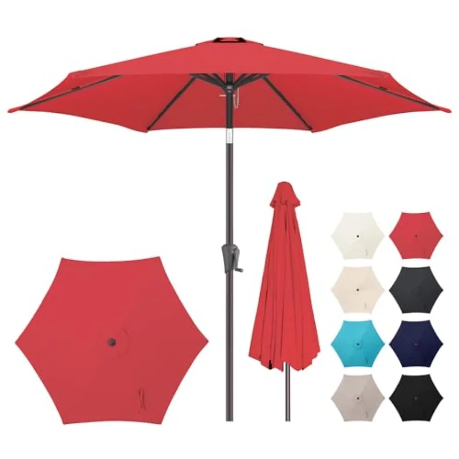 7.5ft Outdoor Patio Umbrella - Table Umbrella Waterprool UV Protection, Sombrillas de Patio with Push Button Tilt, Sun Umbrella