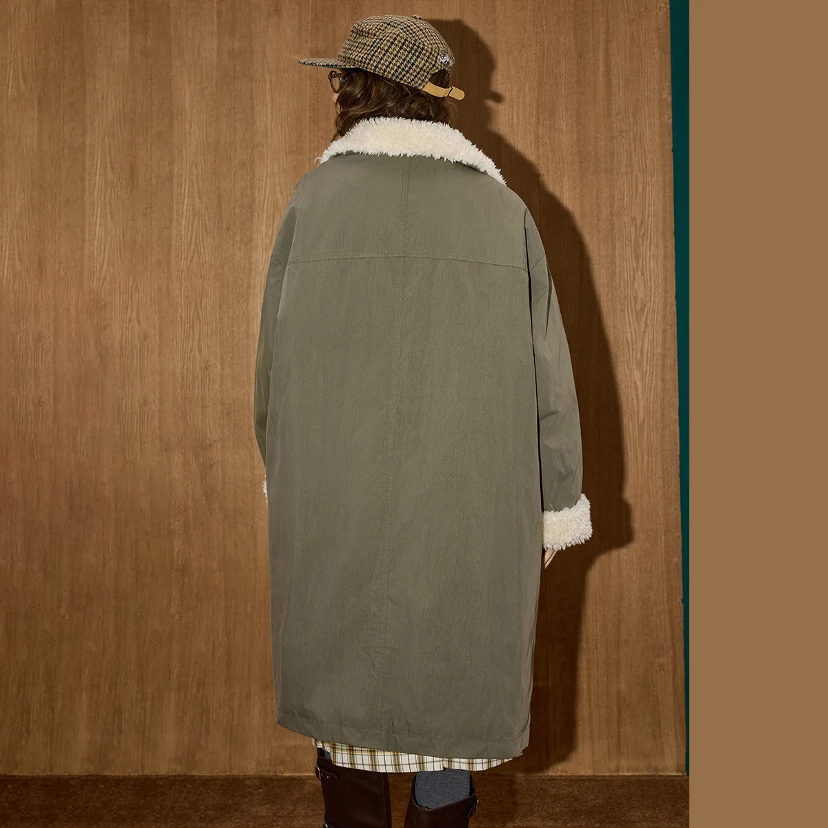 Jaket Puffer Wanita COOLHUT 2025 Musim Dingin Isi 90% Bulu Angsa, Model Vintage Kerah Lapel, Parka Kerja, Patchwork, Mantel Oversize, Outerwear Longgar