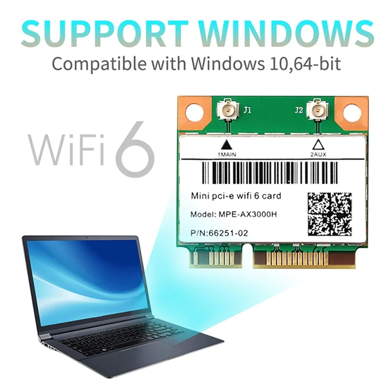 WiFi 6 -AX3000H 2974Mbps Wireless Half Mini PCI-E Wifi Card