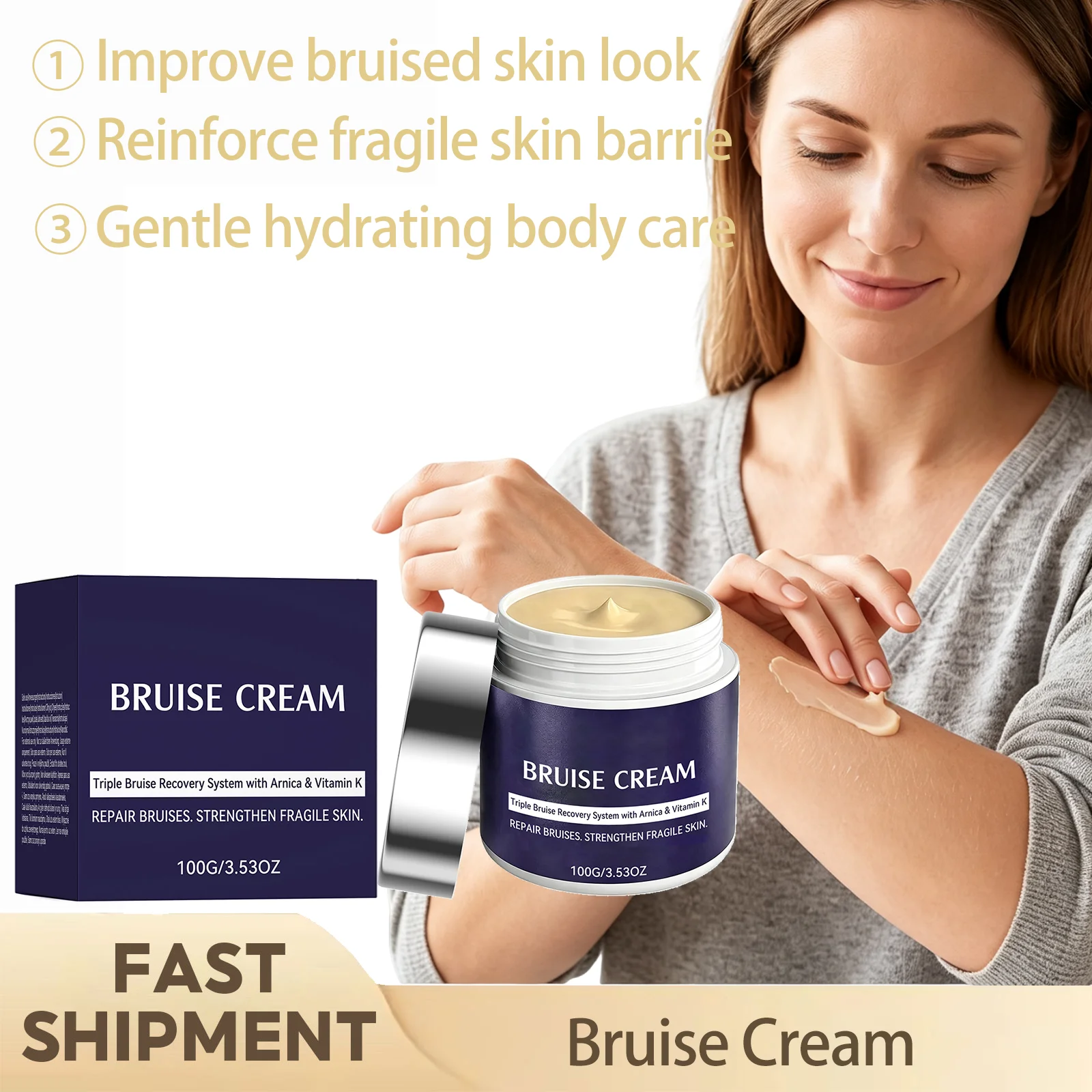 Bruise Cream Body Repair Soothe Pain Accelerate Skin Renewal Strengthen Fragile Skin Maintain Skin Stability Gentle Nourishing