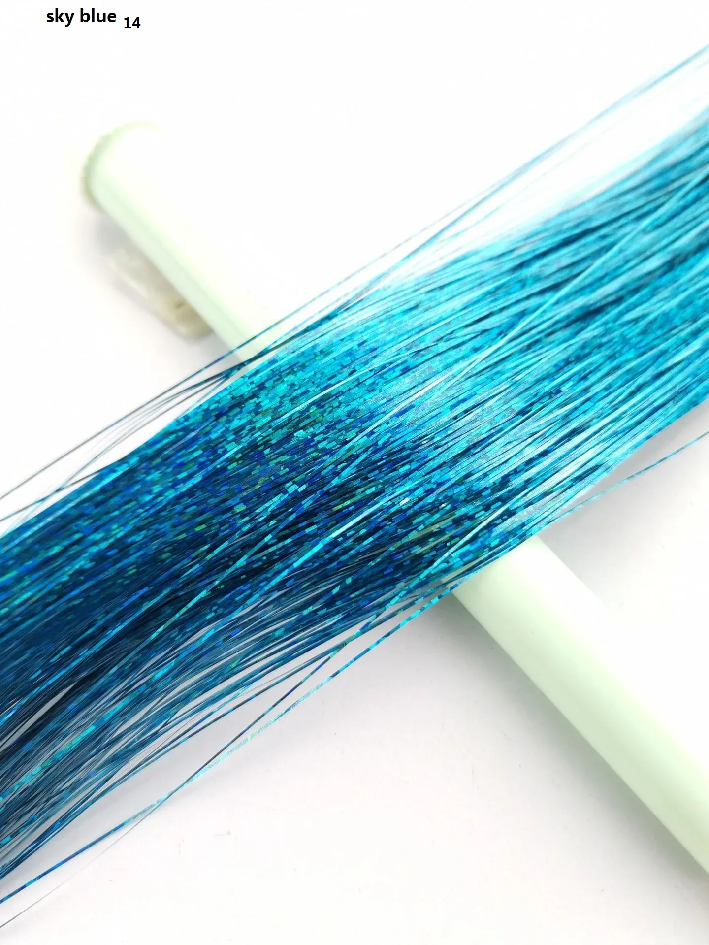 150 Stränge Bunter Glitzer-Haarverlängerungen, 100 cm Lang, Holografische Haaraccessoires für Partys und Veranstaltungen – Detail 16