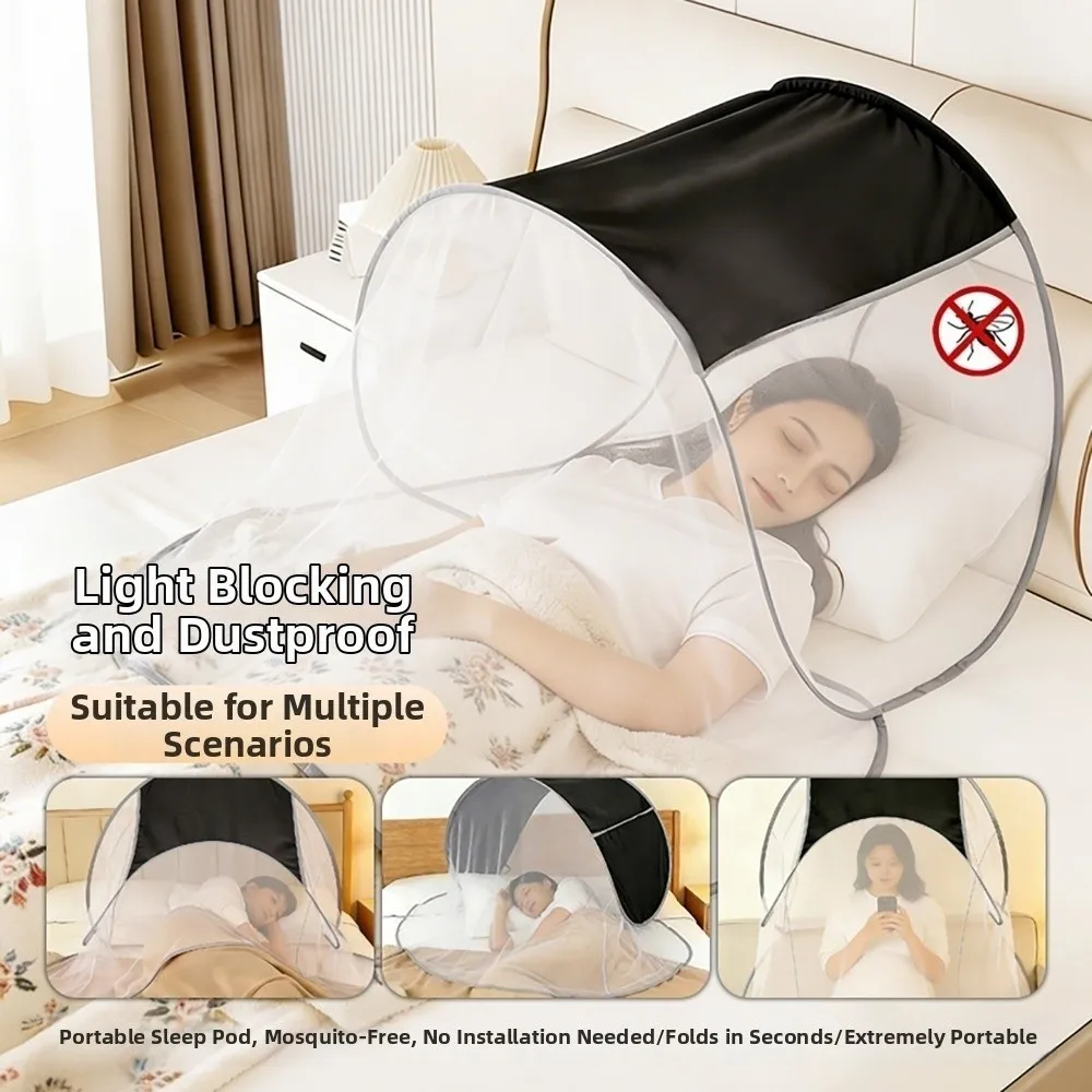 

Folding Face Head Mosquito Net Breathable Light Blocking Blackout Sleep Mask Tent High-Density Mesh Insect Screen