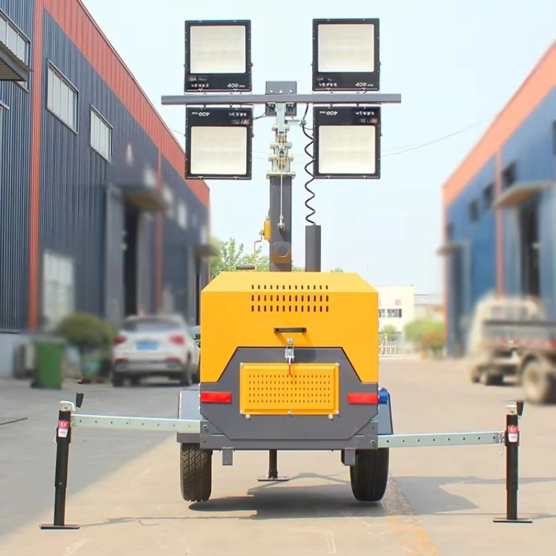 Customized Portable LED Mobile Flood Control Tower Diesel Lighthouse Portable Generator Mobile Lighting Tower