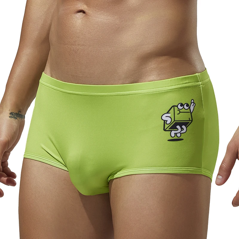 SEOBEAN Men's Fashion Cartoon Boxer Shorts Breathable Youth Quadangle Briefs Comfortable Underwear for Men