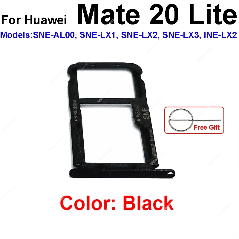 Sim Card Tray Holder For Huawei Mate 20 Lite Sim  Reader Card Slot Adapters For Huawei Maimang 7 Card Socket Repair Parts