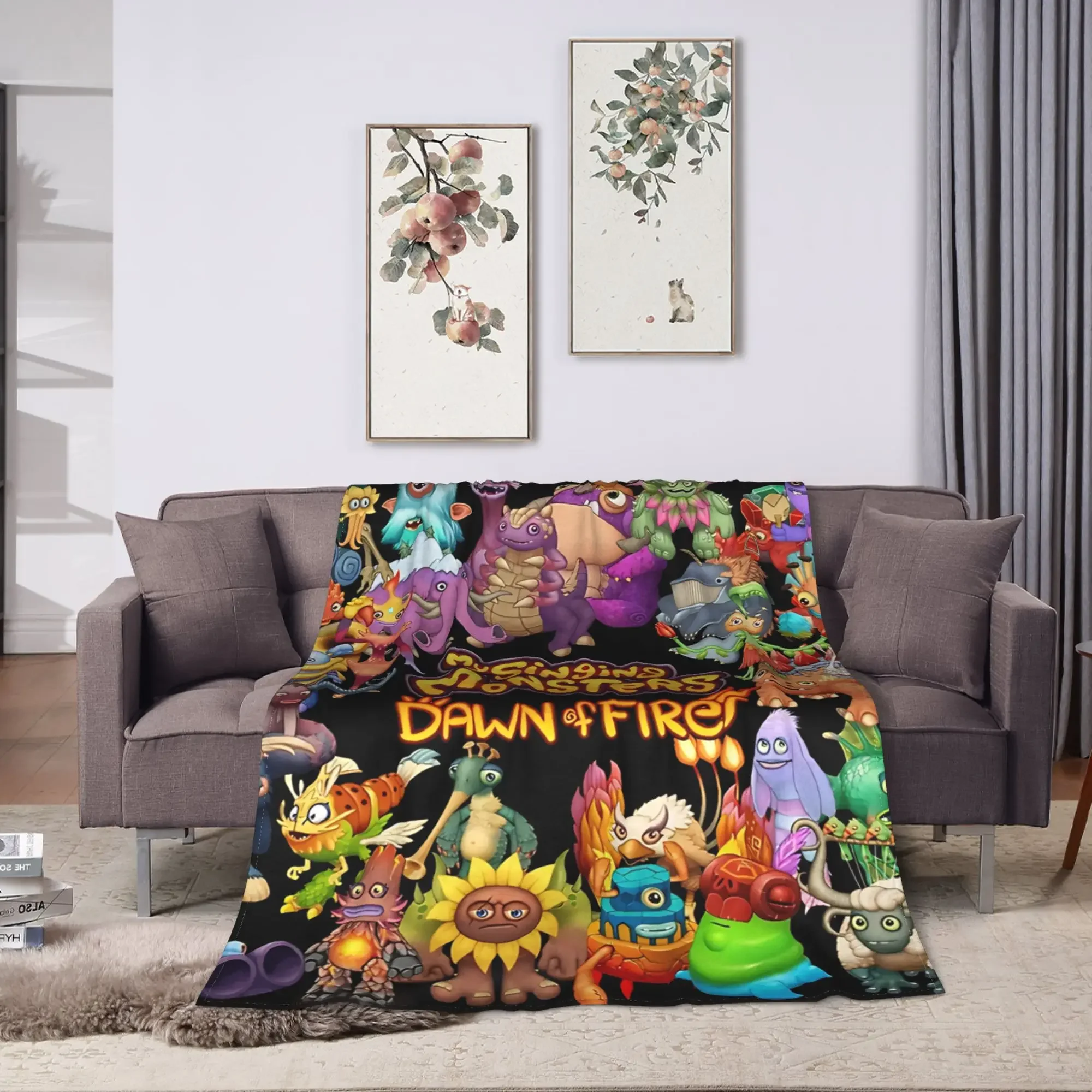 My Singing Monsters Fire Soft Blanket  Decorative Plush Bedding Throws Fluffy Outdoor Flannel Bedspread Sofa Bed Cover