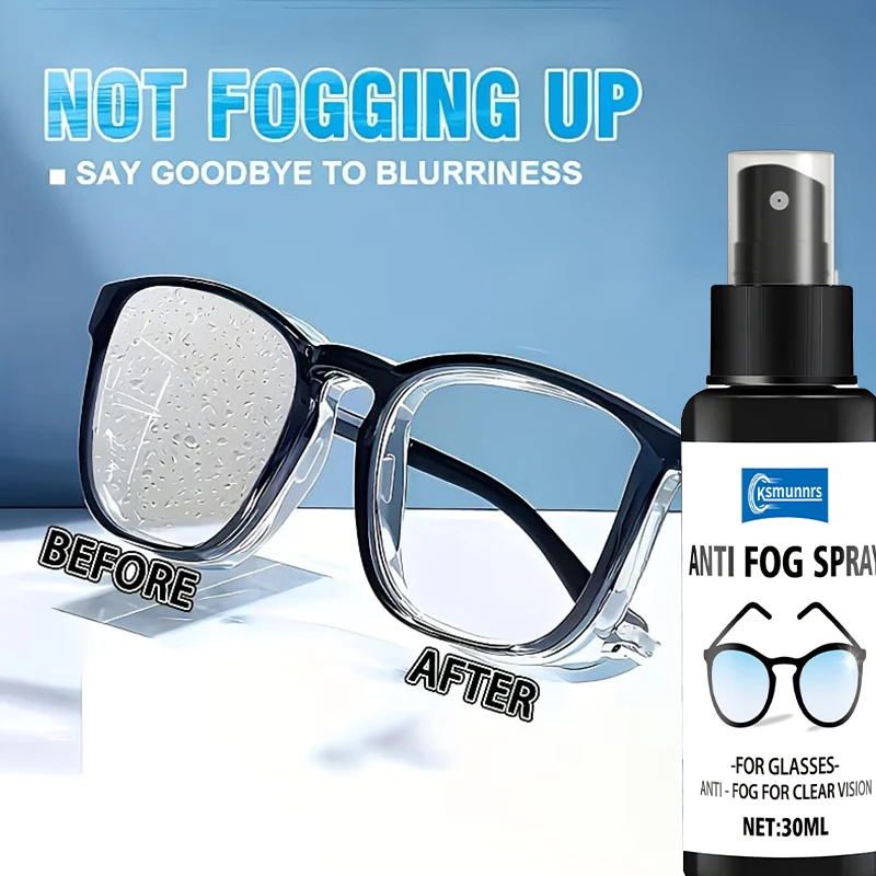 Anti-Fog Spray for Glasses, Fast Clear Vision Defogger for Goggles, Sunglasses, Motorcycle Helmets and Car Windshield