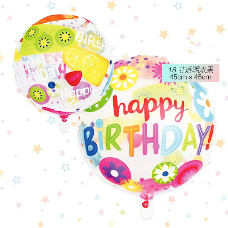 18 inch Transparent Aluminum film Balloon ball gift star Cake Happy Birthday party Decoration baby Shower toy Decoration