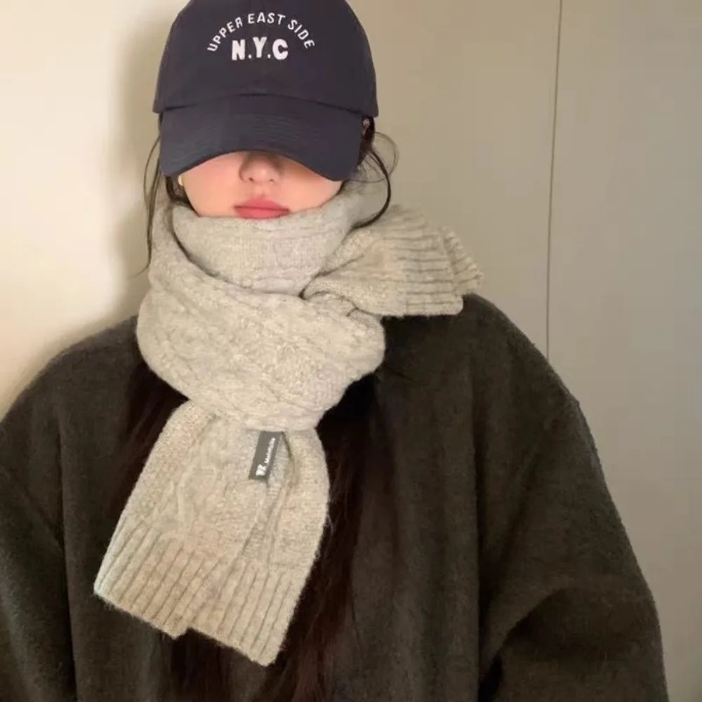 

New Knitted Neck Warmer Coldproof Warm Neckerchief Solid Color Windproof Scarves Bib Autumn and Winter