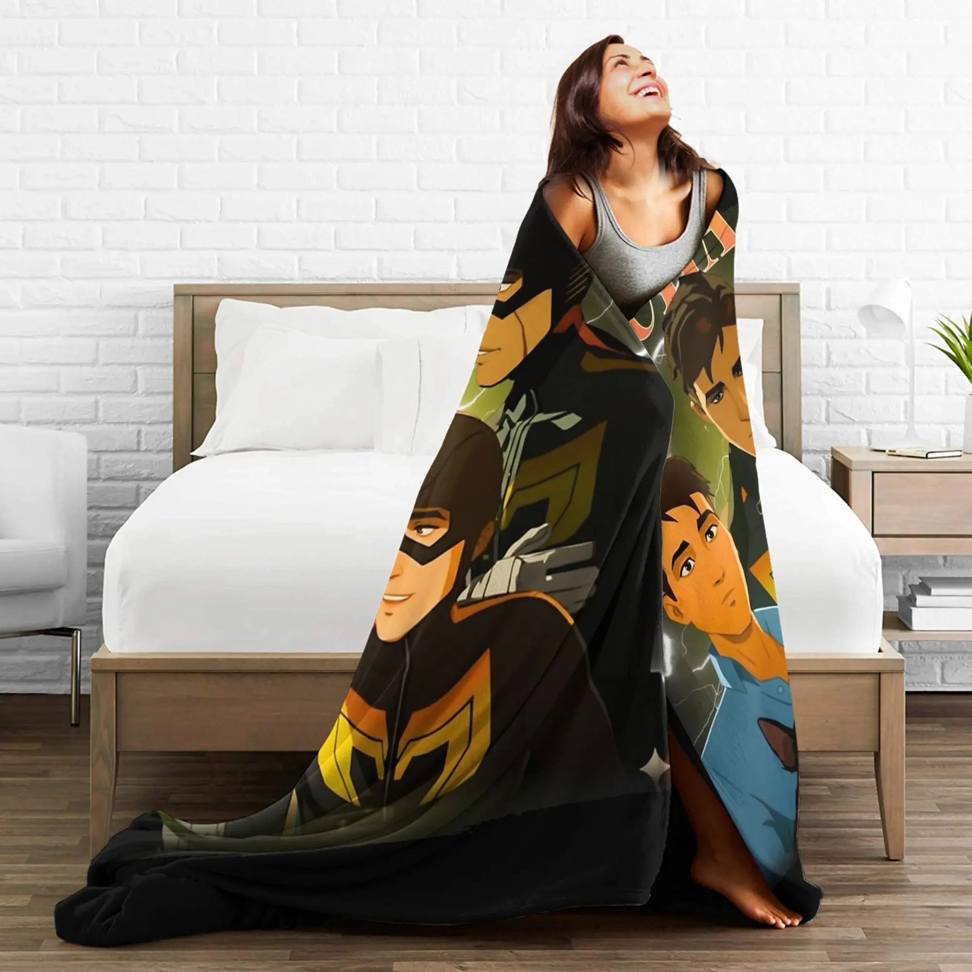 Mecha الرجال روبرت روبرتسون إرسال لعبة خمر 90s البطانيات أفخم مضحك الدافئة رمي البطانيات للمفرش الصيف