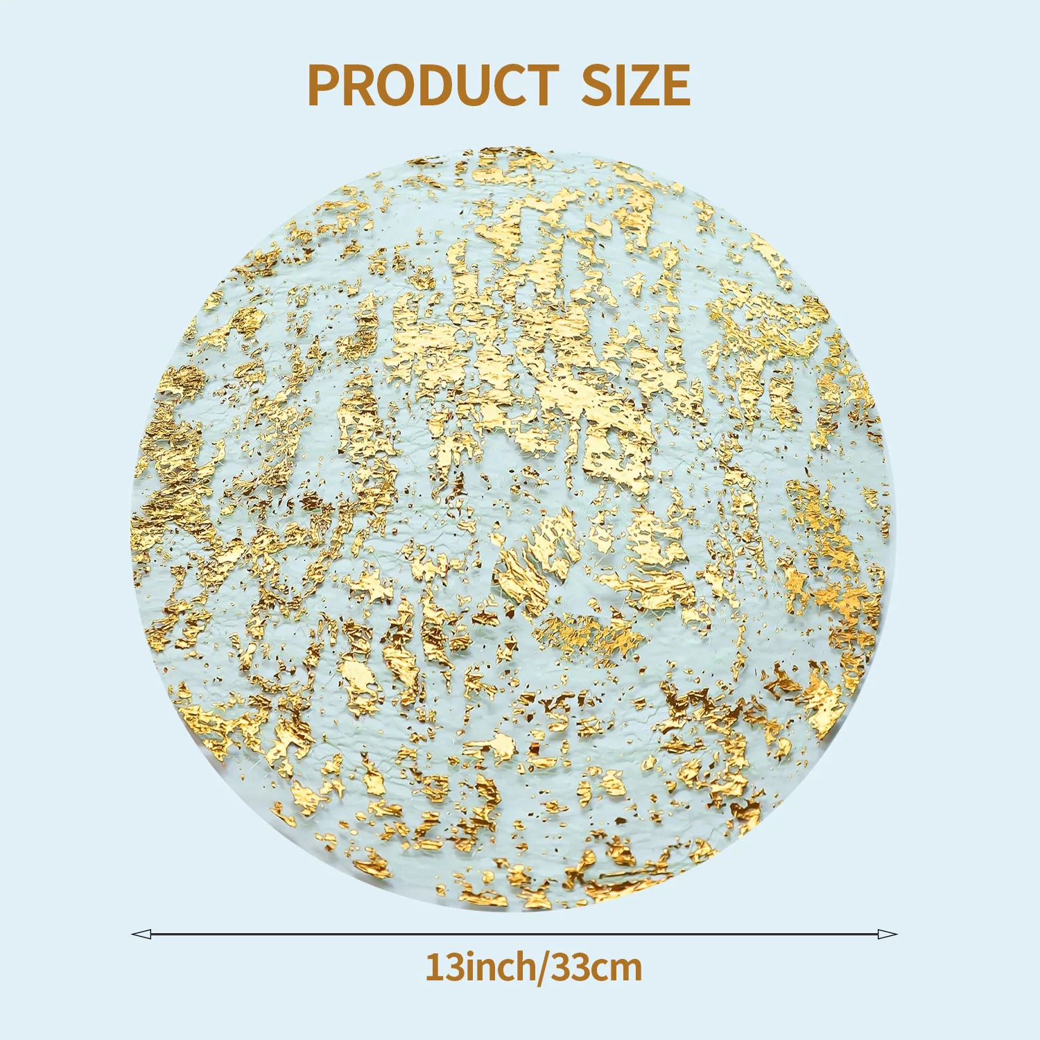 50 Pack Disposable Placemats 13 inch Metallic Round Foil Place Mat Mesh Pressed Table Mates for Weddings Parties Home Dinners