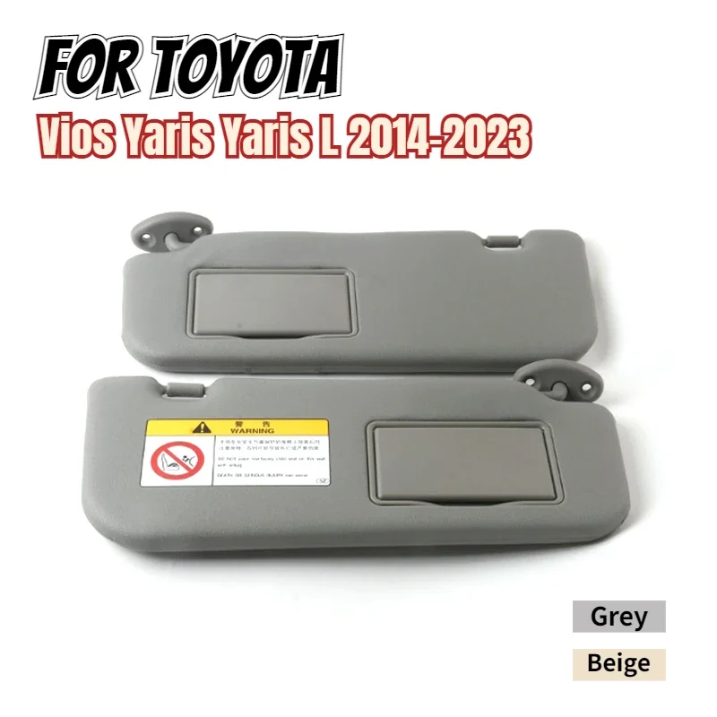 Grey Beige Left Right Sun Visor for Toyota Vios Yaris L 2014 2015 2016 2017 2018 2019 2020 2021 2022