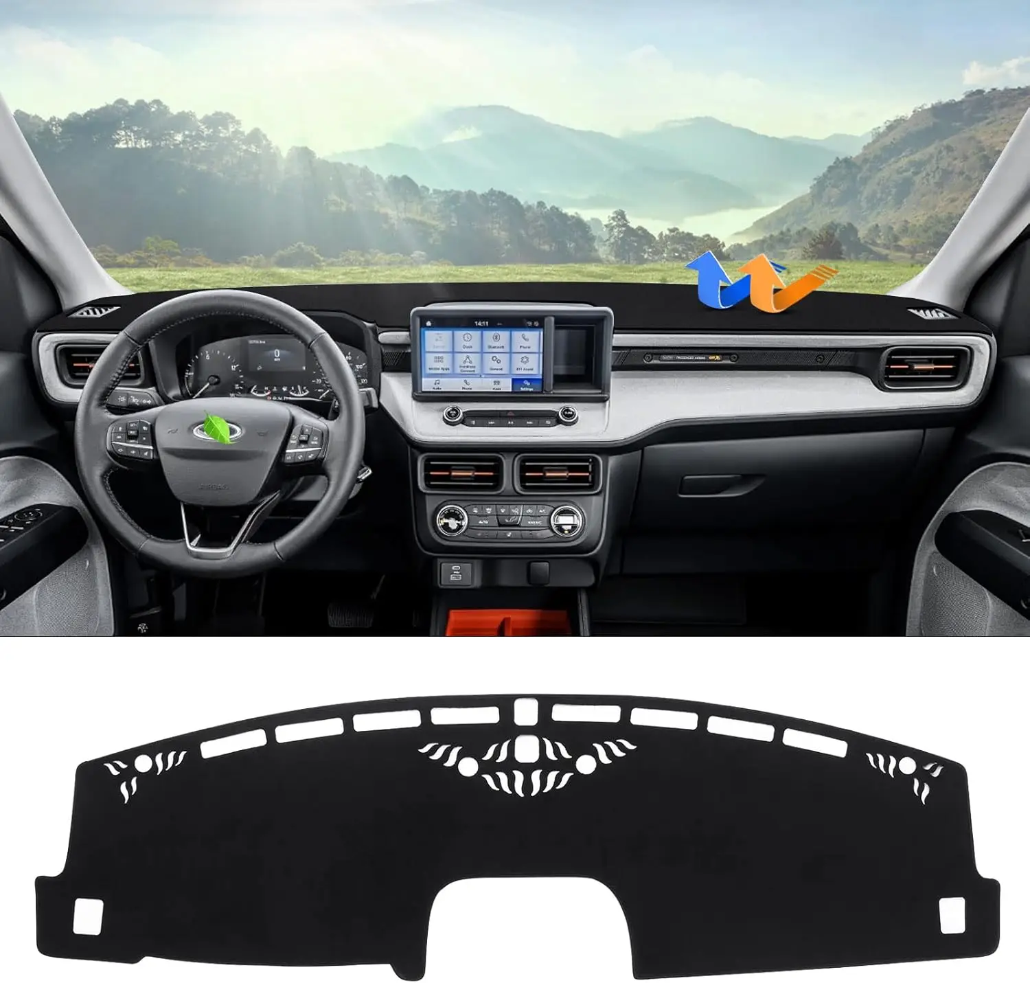 

Car Dashboard Cover Mat for 2022-2026 Ford Maverick Accessories Dash Cover Suede Dash Mat Sunshade Glare UV Rays Protector
