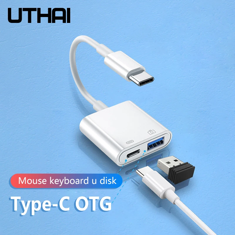 

Кабель-адаптер UTHAI C12 Type-C OTG для планшетов с поддержкой otg, USB, 500 мА, внешняя мышь, клавиатура, камера, U-диск