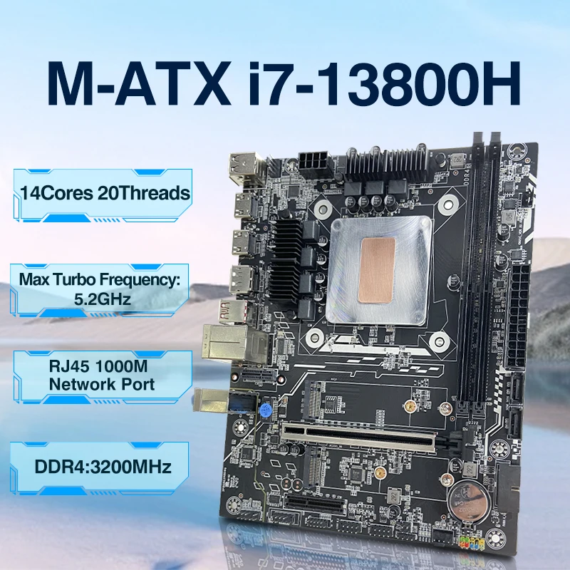 ERYING Desktops Motherboard with Onboard Core CPU Interpose Kit i7 13800H 14C20T DDR4 Gaming PC Computer Assembly Set placa mae