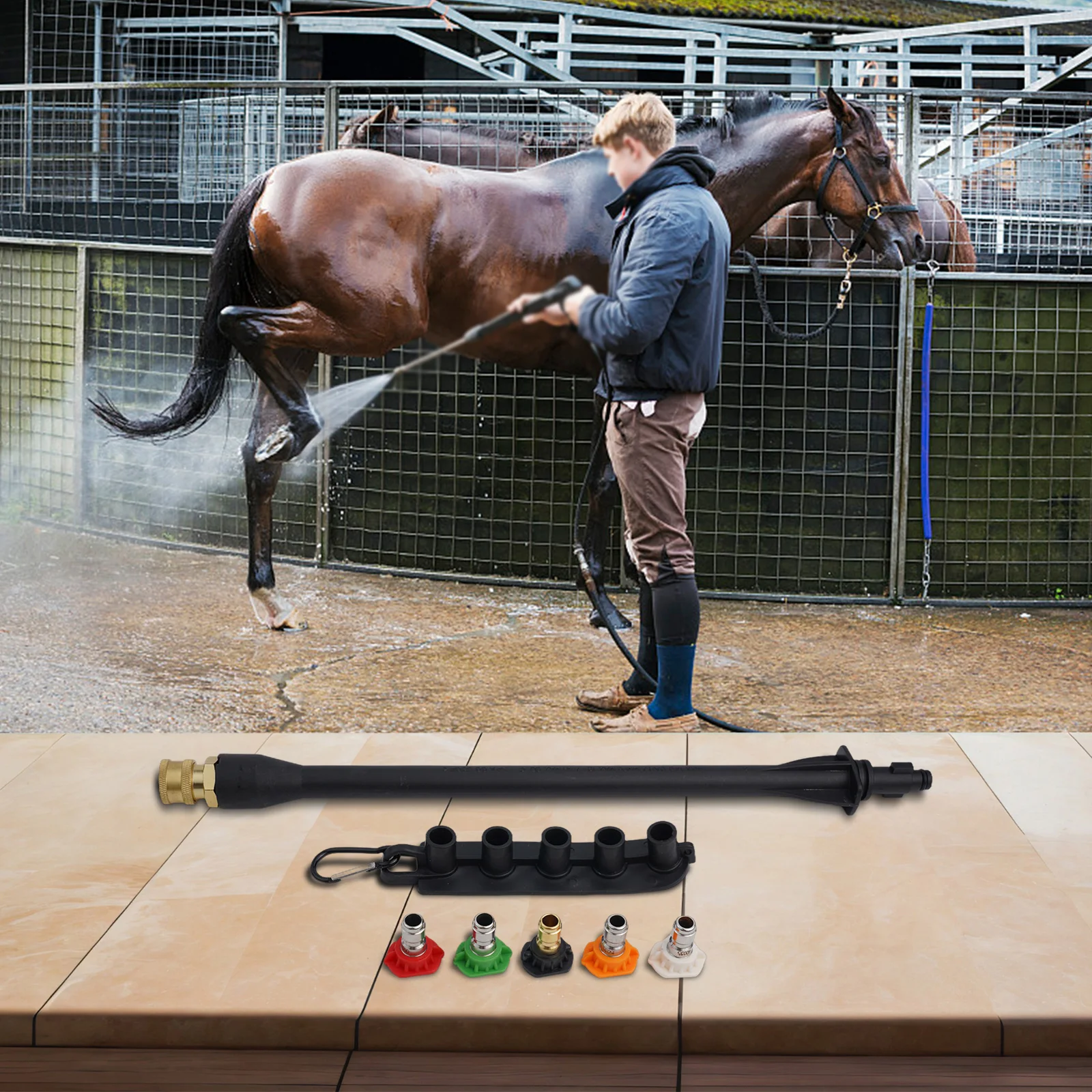 

Brand New Long Lasting Practical Spray Wand For Pressure Washer For Pressure Washer Quick Connect With 5 Nozzles