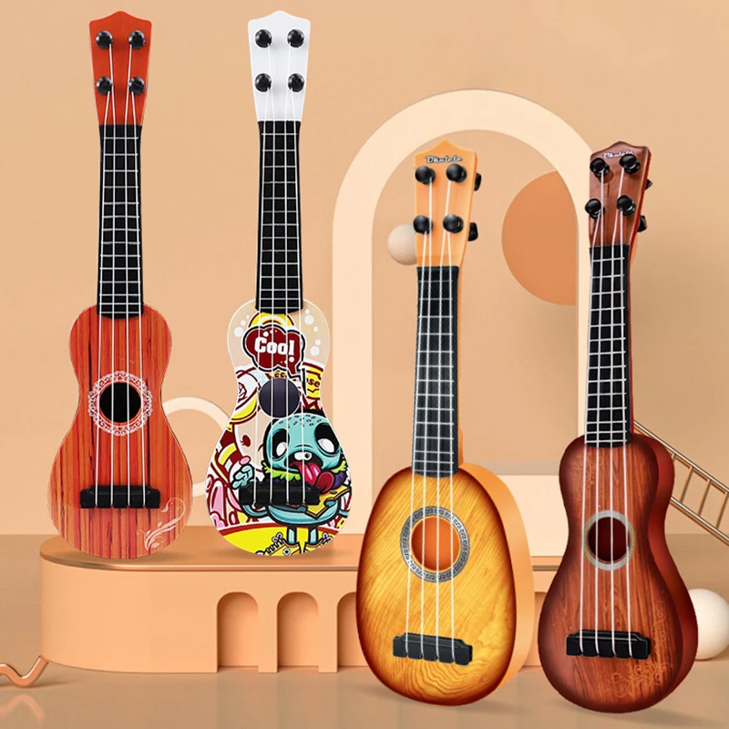 1PC 4 String Mini Guitarra Regali musicali Strumenti Giocattoli per la prima educazione per principianti Bambini Bambini 21 pollici Ukulele