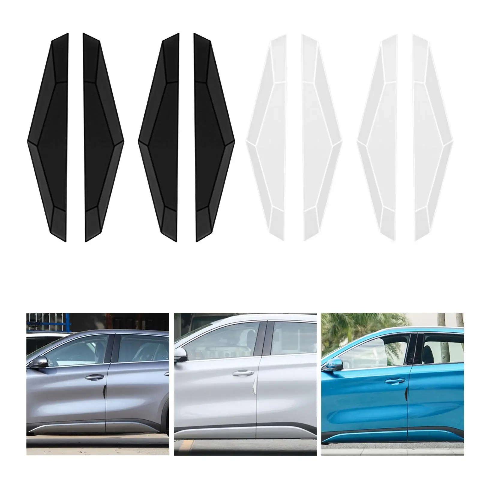 4 Pieces Auto Car Door Anti Collision Strip Stickers Scratch Resistant Car Door