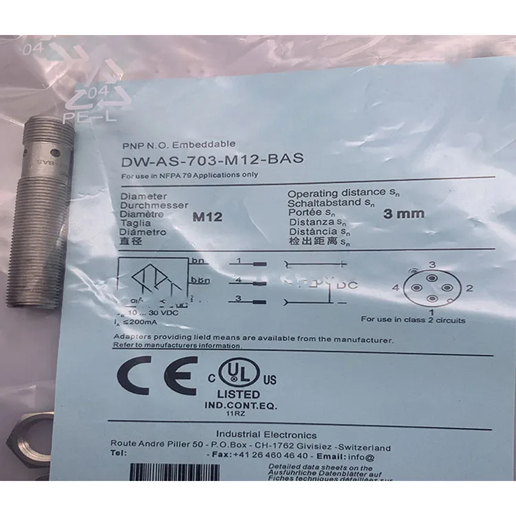 DW-AS-703-M12-BAS 1Pc New For CONTRINEX DWAS703M12BAS Proximity Switch Sensor