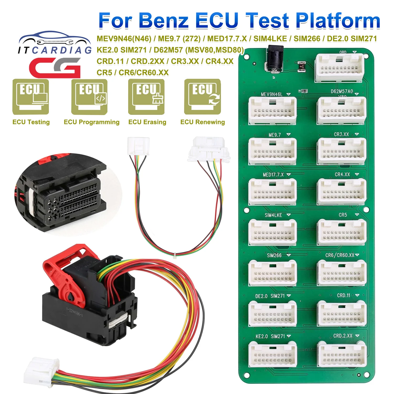 CGDI For Benz/BMW ECU Test Platform Support ME9.7 N46 MSV80 MED17.7.X DME/DDE for ECU Testing/Programming/Emptying/Refurbishment