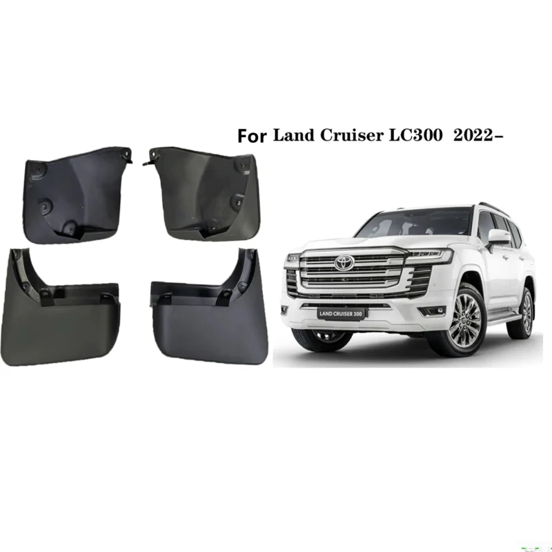 4pcs Mudguards for Toyota Land Cruiser LC300 J300 LC 300 ZX 2022 2023 2024 Splash Guards Mud Guards Mudflaps Fenders Accessories