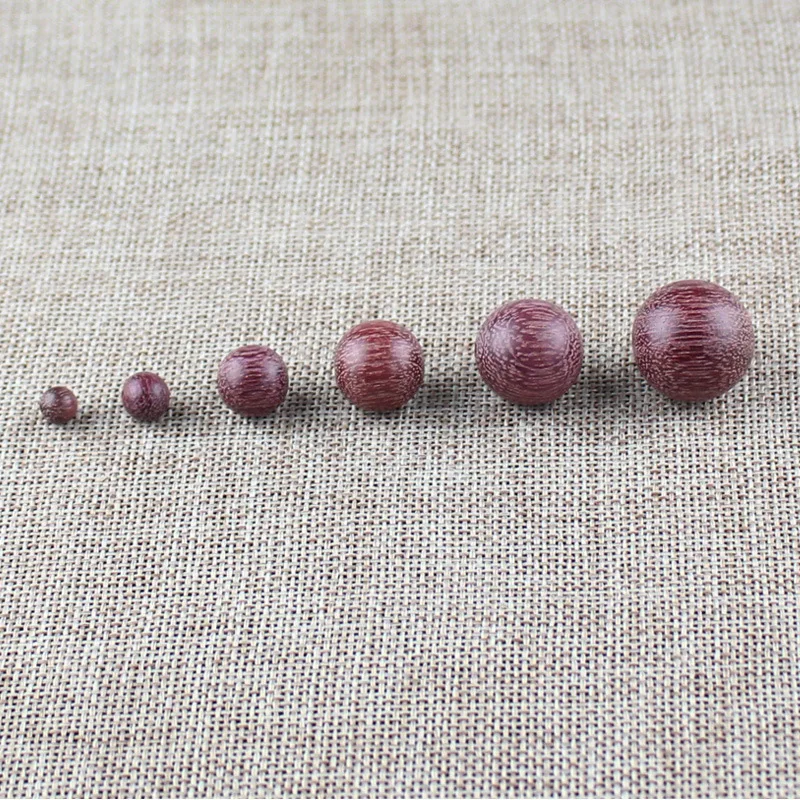 1pack 6-20mm Natural Purpleheart Round Wood Beads Violet Wooden Ball Bead Spacers DIY Bracelets Jewelry Charms For Women Men