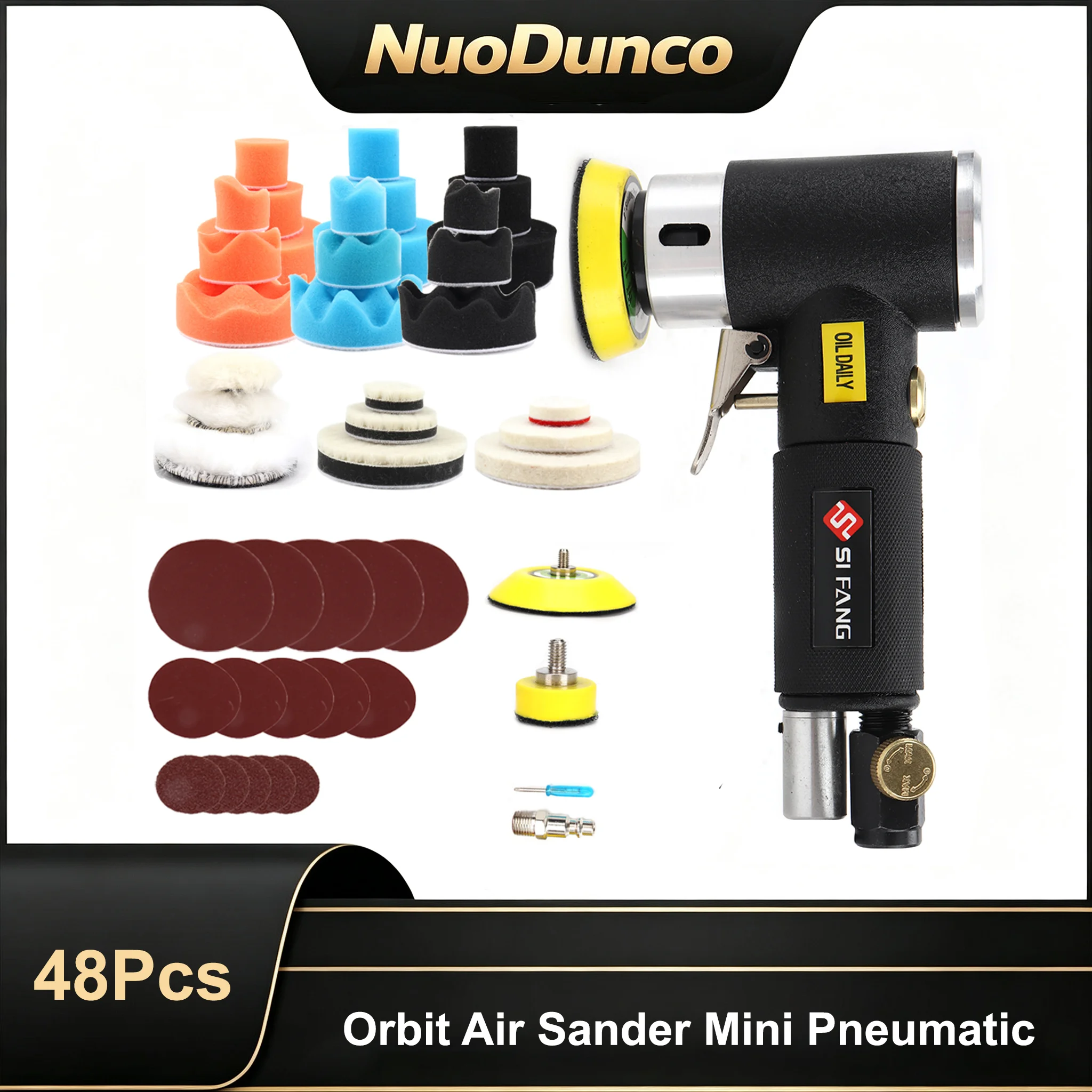 48Pcs SucceBuy Orbit Air Sander Mini Pneumatic 48pcs/Set Random Orbit Air Sander 1