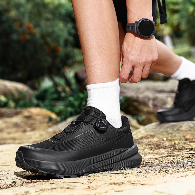 Spring Summer New Urban Light Outdoor Casual Sneakers Breathable Non-Slip Hiking Shoes Rotary Buckle Travel Shoes Mountain Shoes