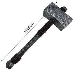 Cosplay Fighting Hammer 1:1 War Beast Sacrifice Hammer Prop Game Movie Cos Primitive Tribe Hammer Safety PU Weapon Model 63cm