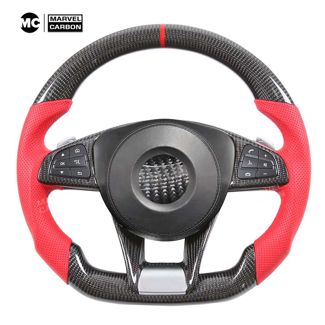 Carbon Fiber Steering Wheel For Mercedes-benz GLC GLE450 C63 C450 E63 W204 W205 W213 A250 AMG Sport Etc Customized