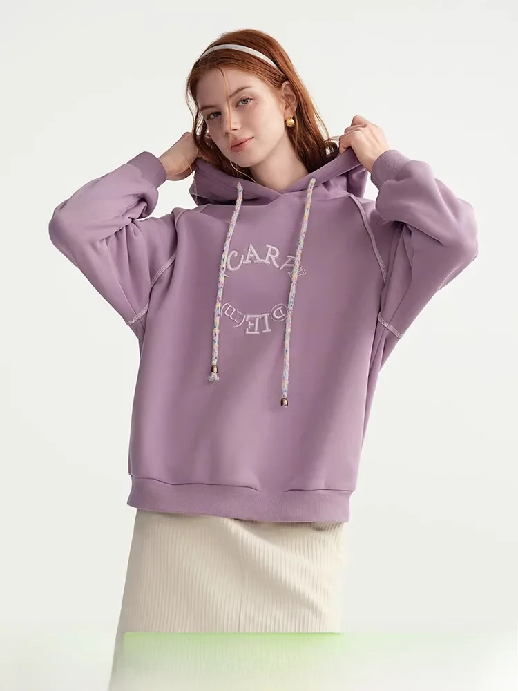 

Женская толстовка большого размера с капюшоном и вышивкой Dstring ort Jaet, осень-зима, модная повседневная удобная одежда...