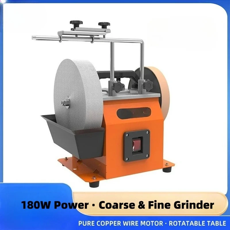 250Mm low speed wet wheel sharpener cowhide wheel polishing electric grinding polishing drilling scissors sharpener table