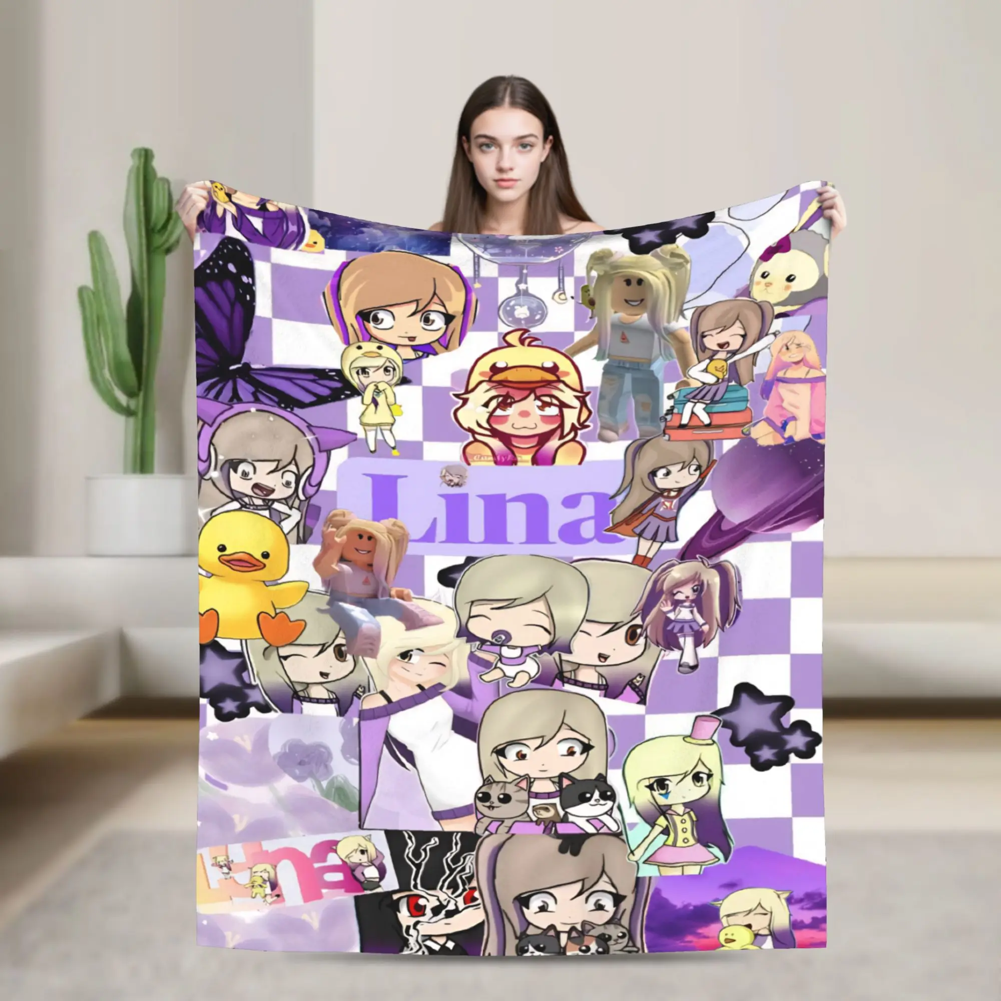 Dense Real Mix Collage Lyna Vallejos  Blanket Flannel  Multifunction Super Soft Throw Blanket for Home Bedspread