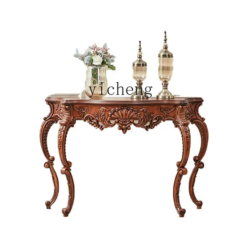 LX entrance table against the wall Solid wood strip few shelves Corridor case desk Entry entrance desk