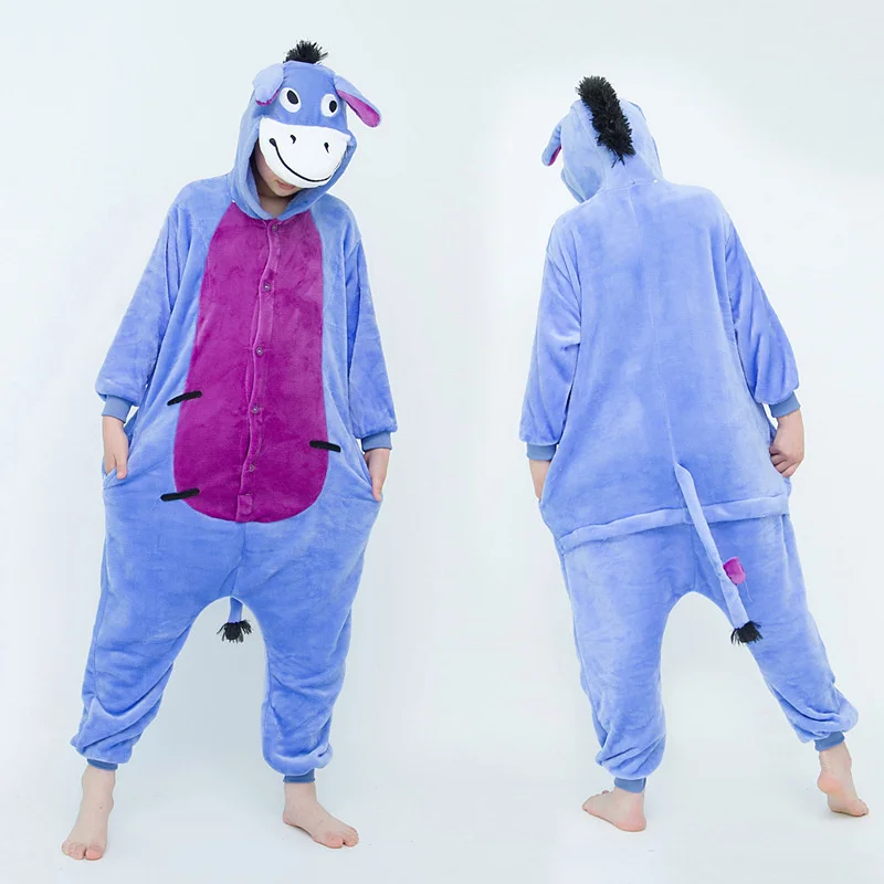 Couple Fall and Winter Hooded Pajamas Kigurumi Cartoon Animal Koala Onesies Family Casual Loungewear Jumpsuits with Zippers