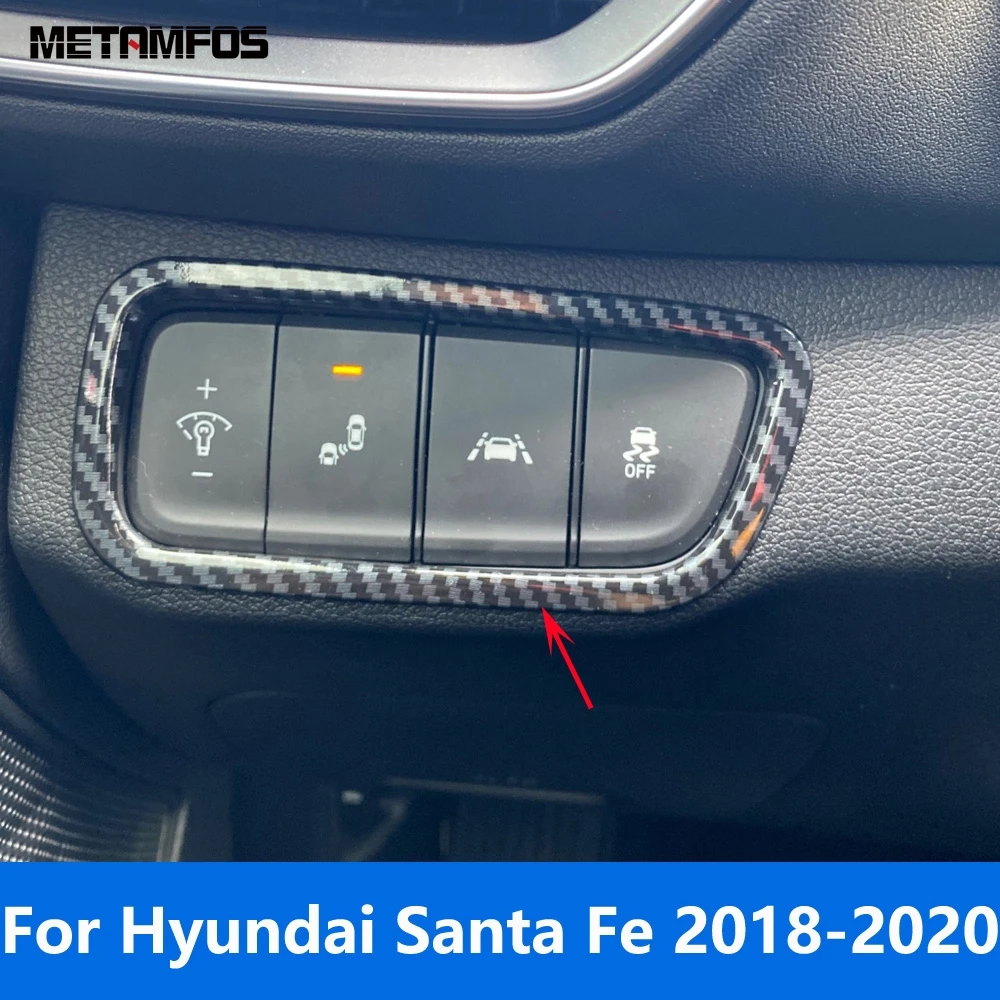 

Крышка переключателя регулировки фар для Hyundai Santa Fe 2018 2019 2020, аксессуары для интерьера из углеродного волокна, Стайлинг автомобиля