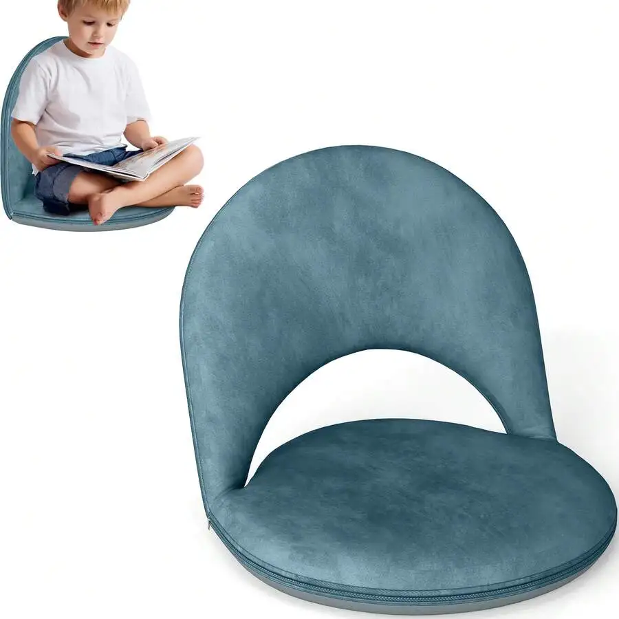 Floor Chair, 5-Position Foldable Floor Chair For Kids With Adjustable Back, Soft Sponge & Velvetean Cover, For Adults And Kids,
