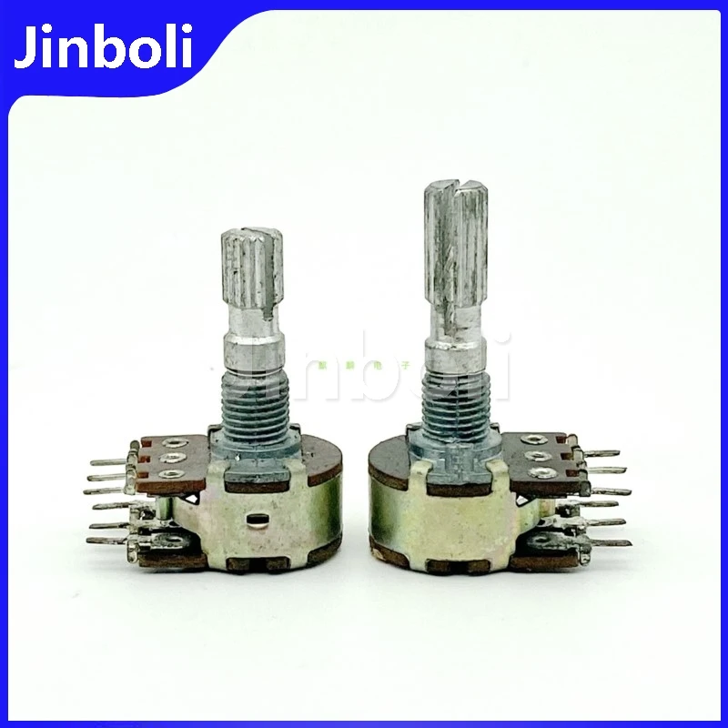 3PCS 16 Type A5K 6-Pin Double Potentiometer Computer Speaker Amplifier Audio Volume Potentiometer 20mm 25mm Shaft