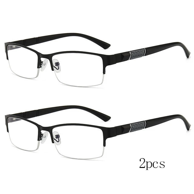 BEGREAT Hochwertige Anti-Blaulicht-Lesebrille Weitsichtbrille Flexibler Metall-Halbrahmen Geschäfts-Lesebrille