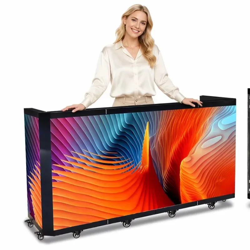 Outdoor 5000-nit Portable  DJ Booth HD Foldable Stage Screen with Flight Case for Music Festivals Advertising Display Screen